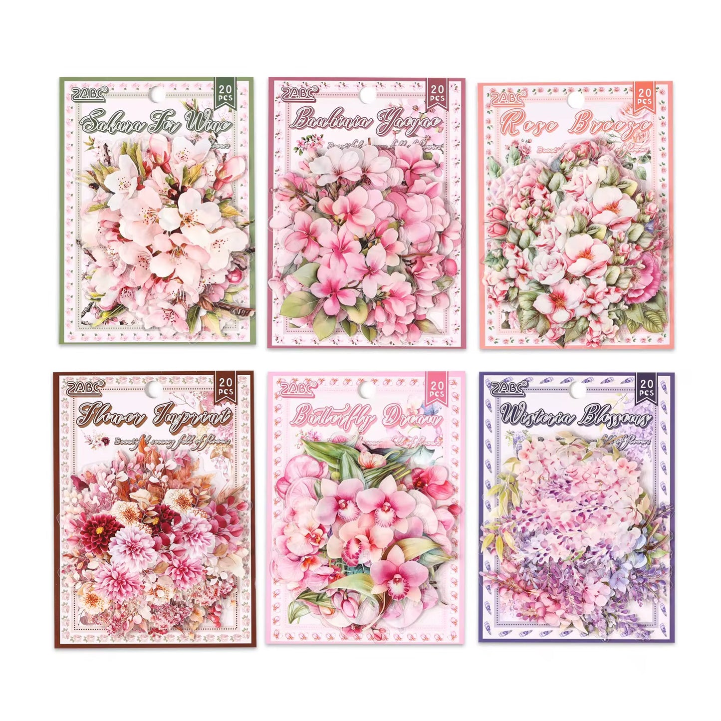 Floral Deco Stickers 20 Pcs