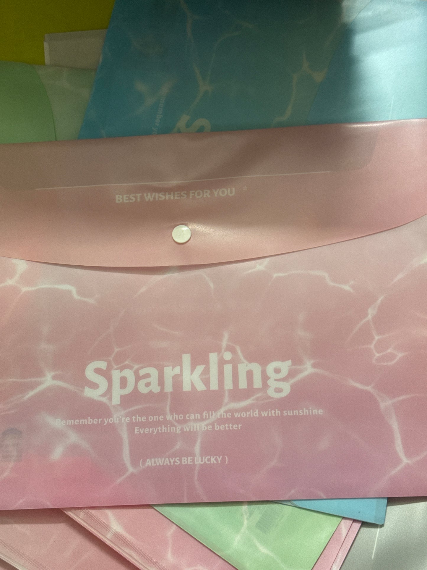 Clear Button File Folder