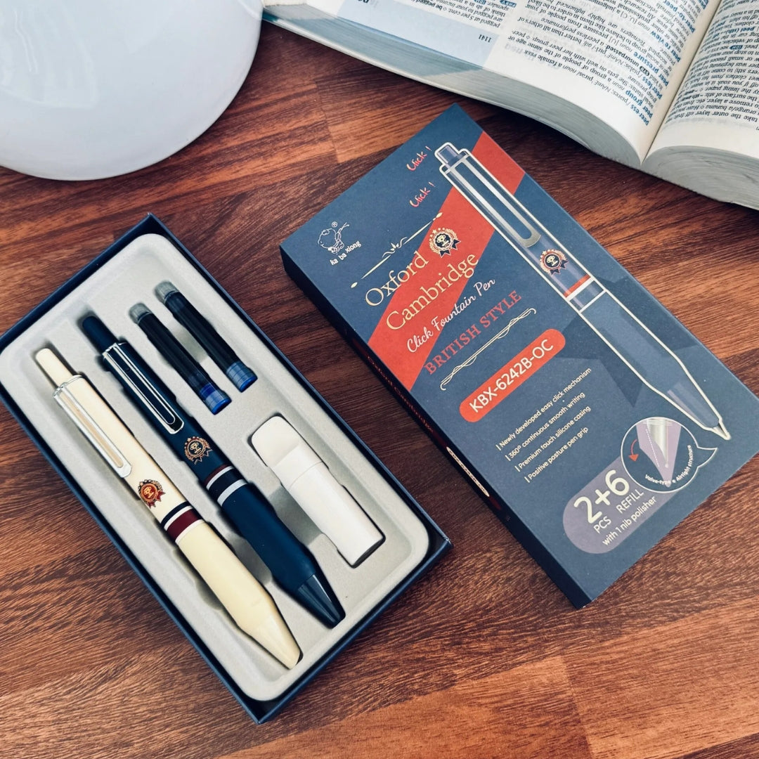 Oxford Cambridge Click Fountain Pen Set
