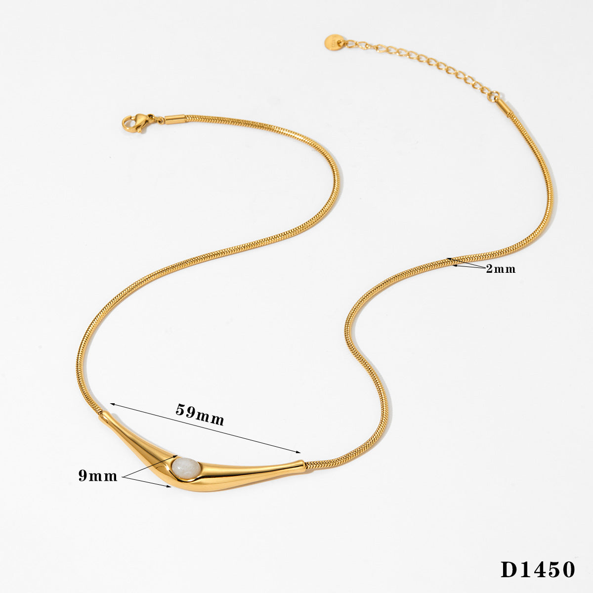 Retro Enamel Stone Anti Tarnish Necklace