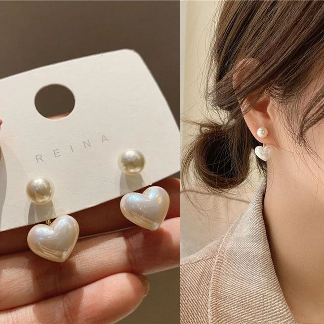 Heart Pearl Earrings