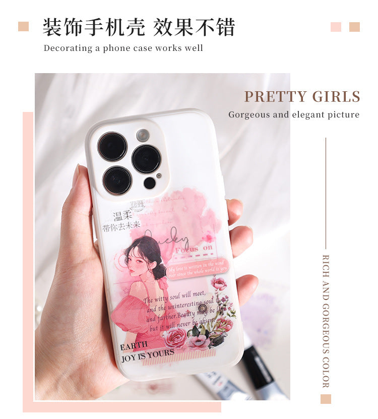 Romantic Flower Journaling Sticker Roll