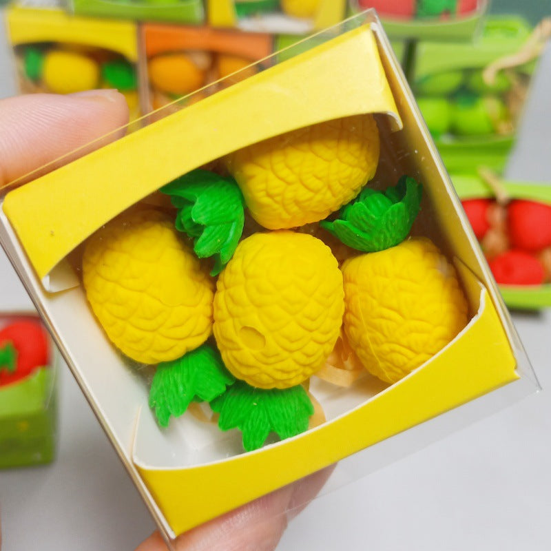 4Pcs Pack Fruit Shape Eraser