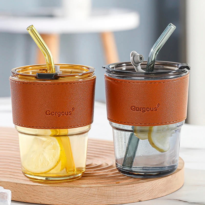 Glass Coffee Mugs With Straw