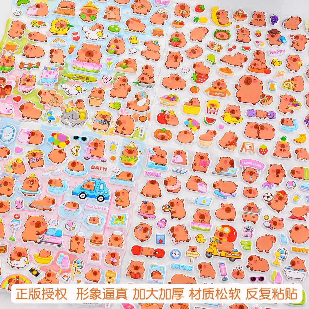 Capybara Puffy Sticker