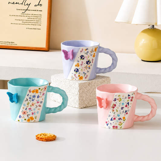 Butterfly Floral Mug