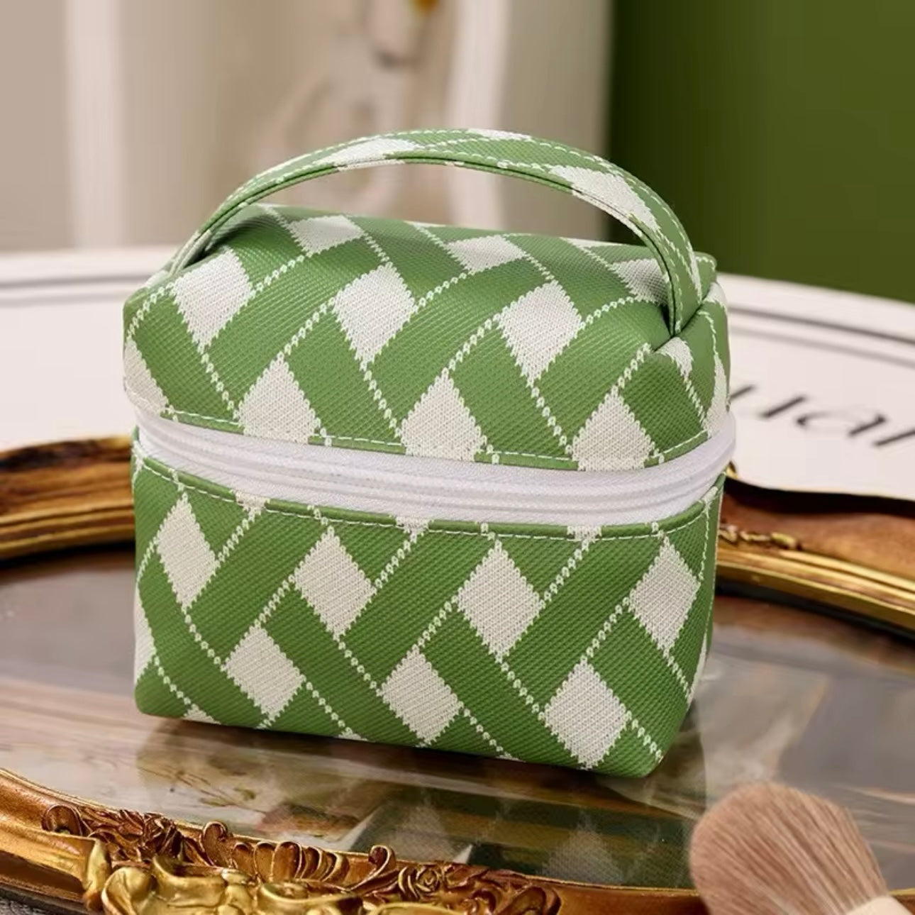 Preppy Style Mini Makeup Storage Bag