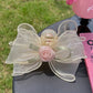 Pinteresty Organza Rose Bow Hair Clip