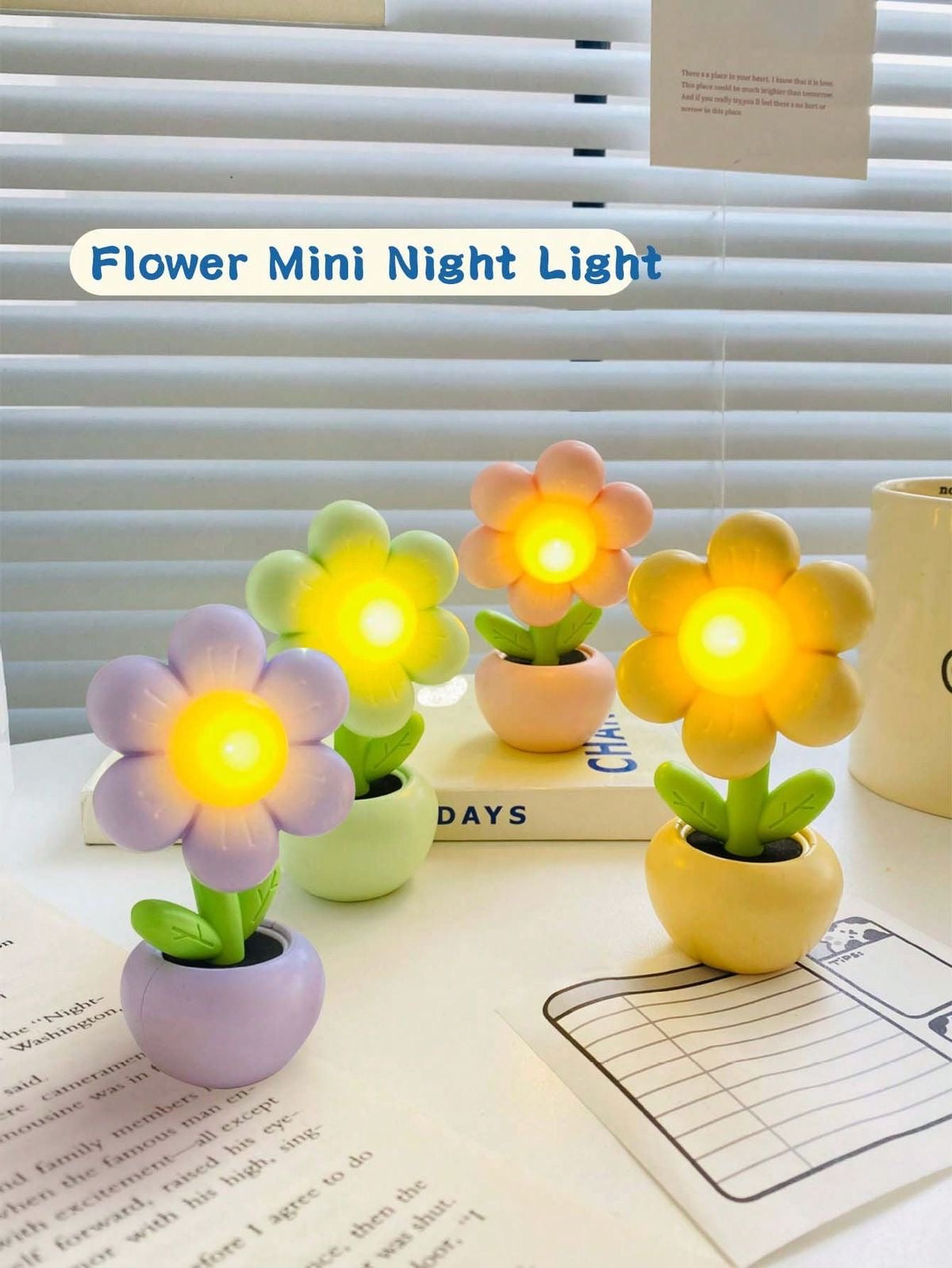 Mini Floral Lamp With Pot