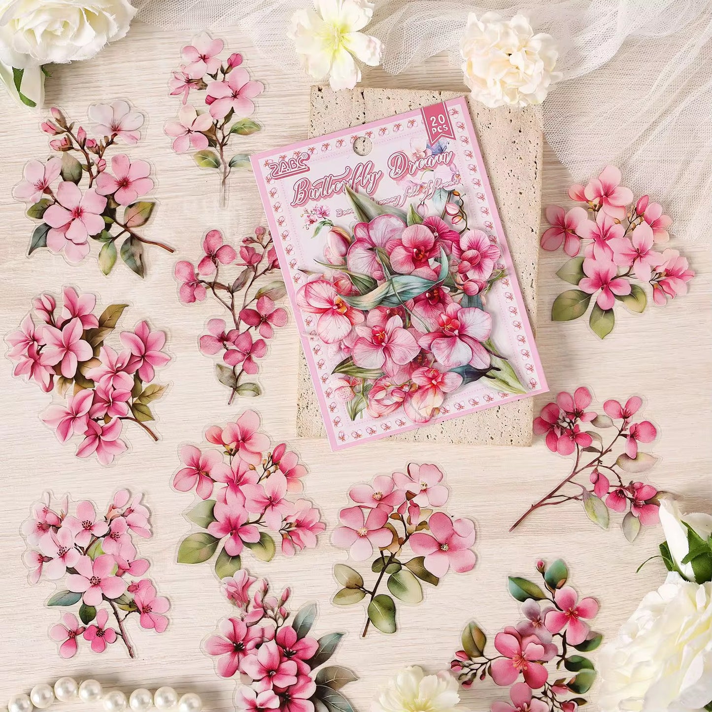 Floral Deco Stickers 20 Pcs