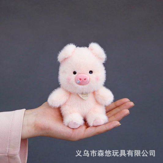 Peachy Piglet Plush Keychain