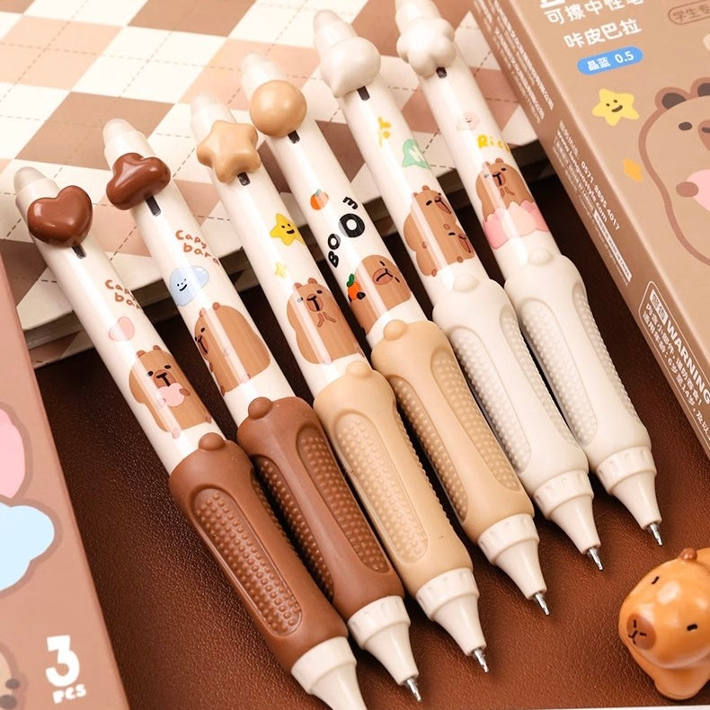 Capybara Erasable Pen Set 3 Pcs