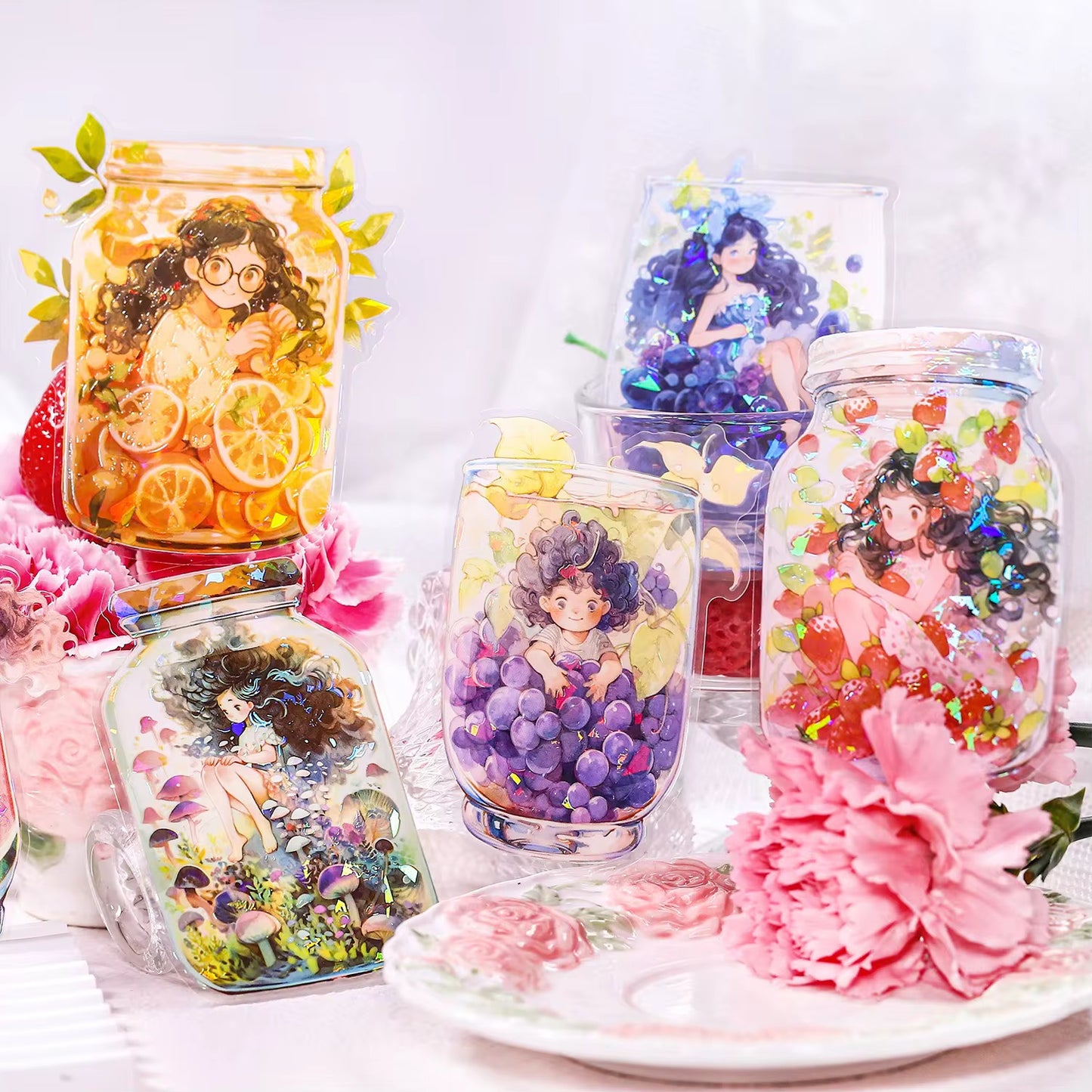 Sweet Girl Fruit Stickers