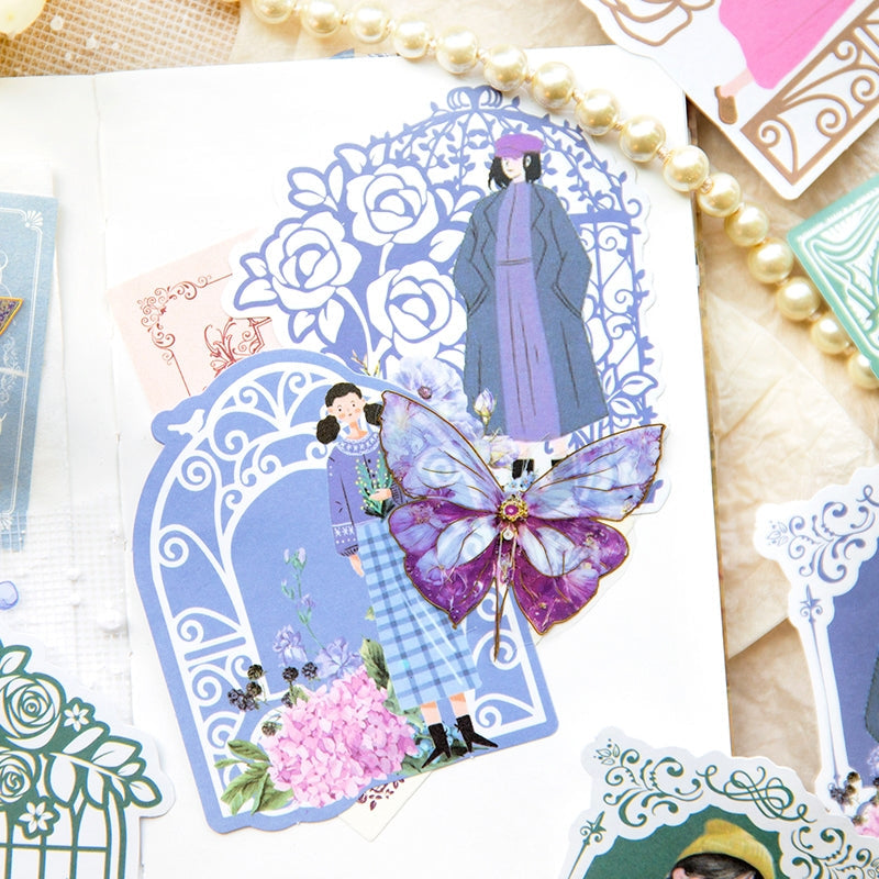 Girl in Mirror Frame Washi Stickers