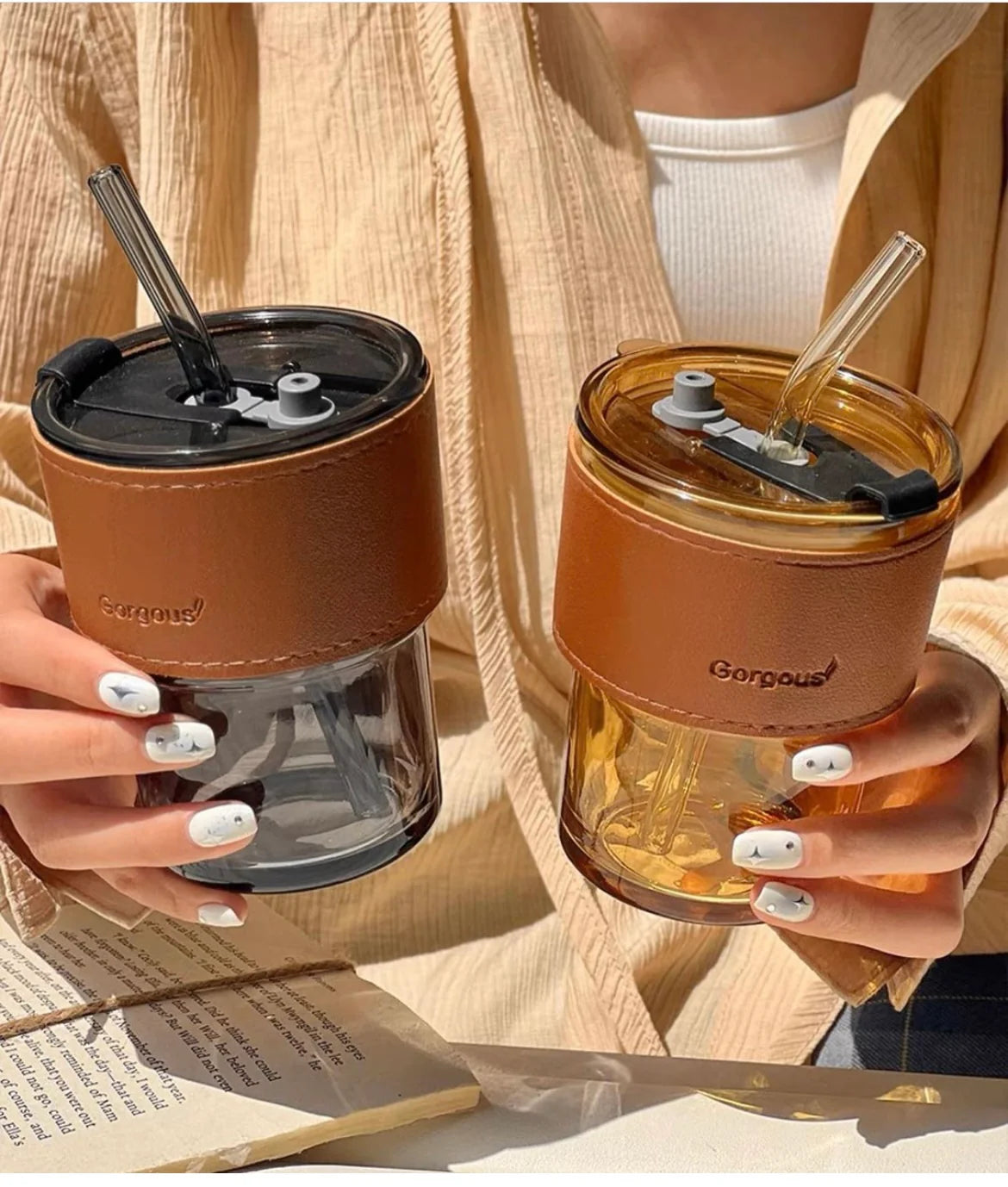 Glass Coffee Mugs With Straw