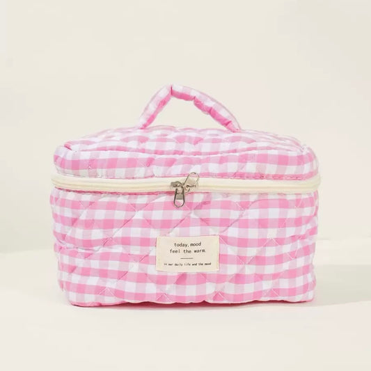 Gingham Pinteresty Makeup Organizer