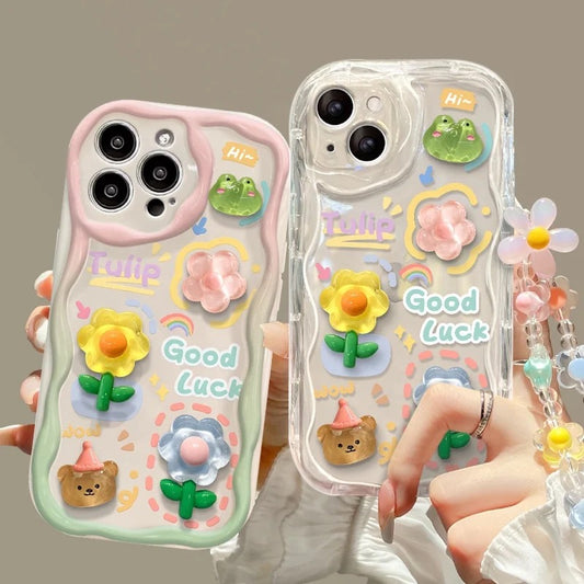 Floral IPhone Case With Charm