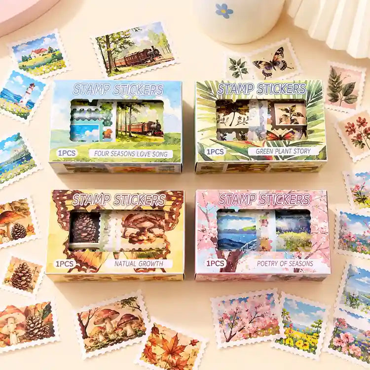 Retro Stamp Sticker Roll