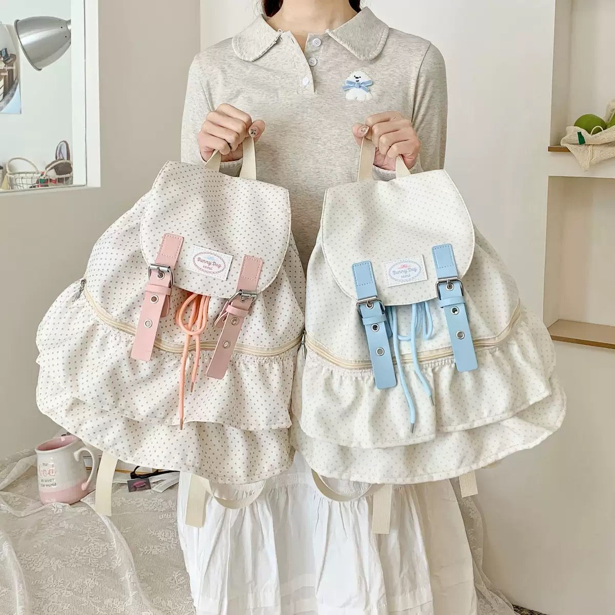 Latte Polka Backpack
