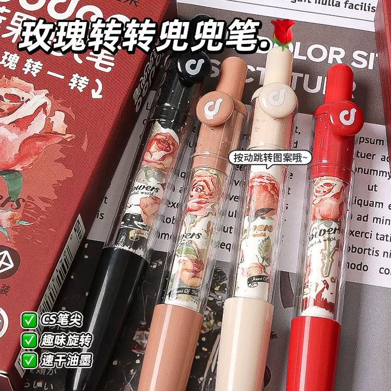 Premium Floral Black Ink Pen