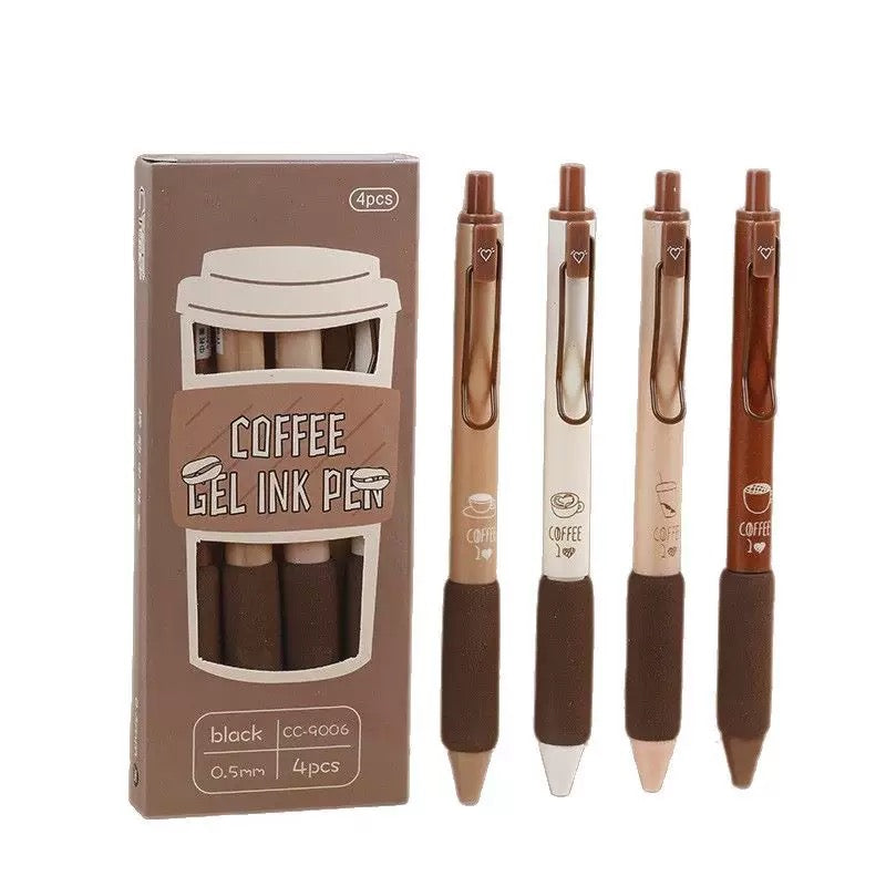 Coffee Gel Ink Pen Set 4pcs Set