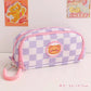 Kawaii Bear Checkerboard Pencil Case