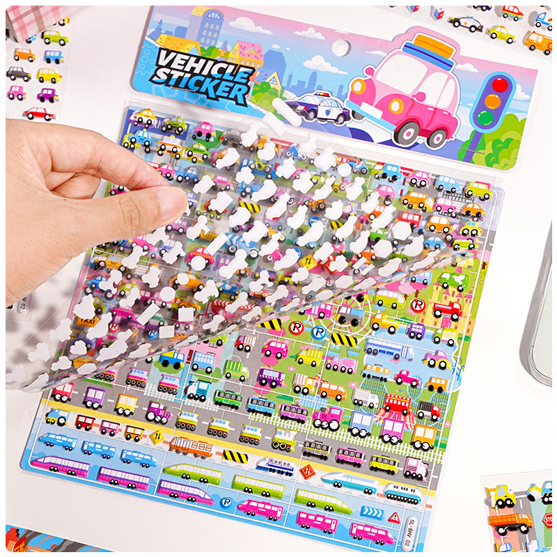 Kawaii Vehicle Puffy Sticker Set