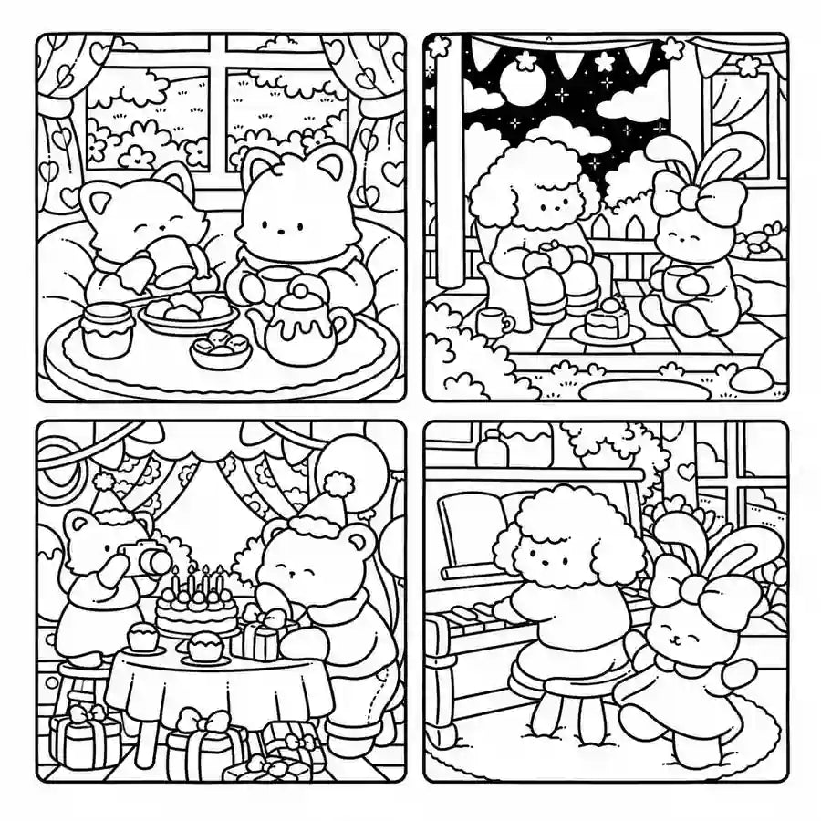 Cozy Date Coloring Book