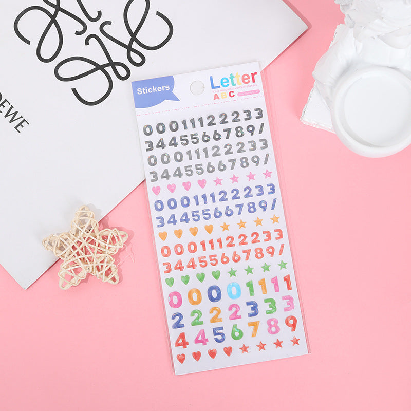 Alphabet and Numbers Crystal Sticker