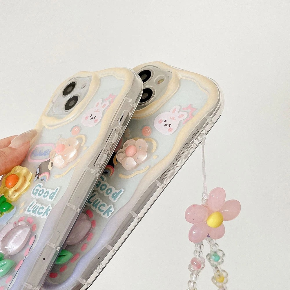 Floral IPhone Case With Charm