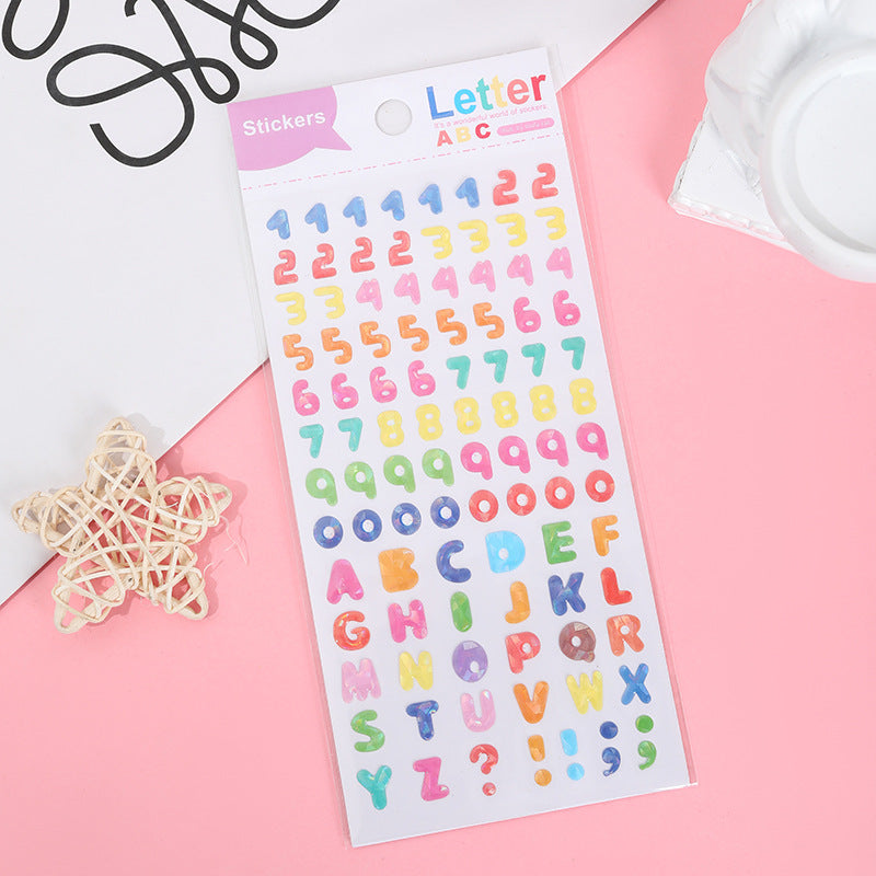 Alphabet and Numbers Crystal Sticker