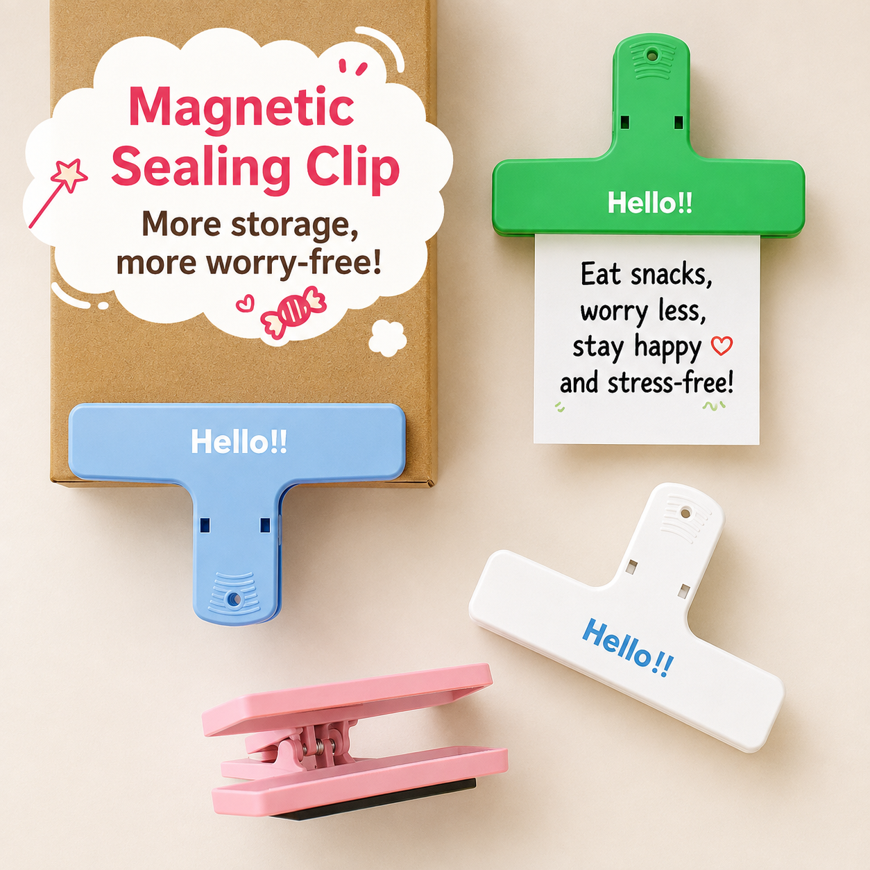 Happy Seal Magnetic Clip