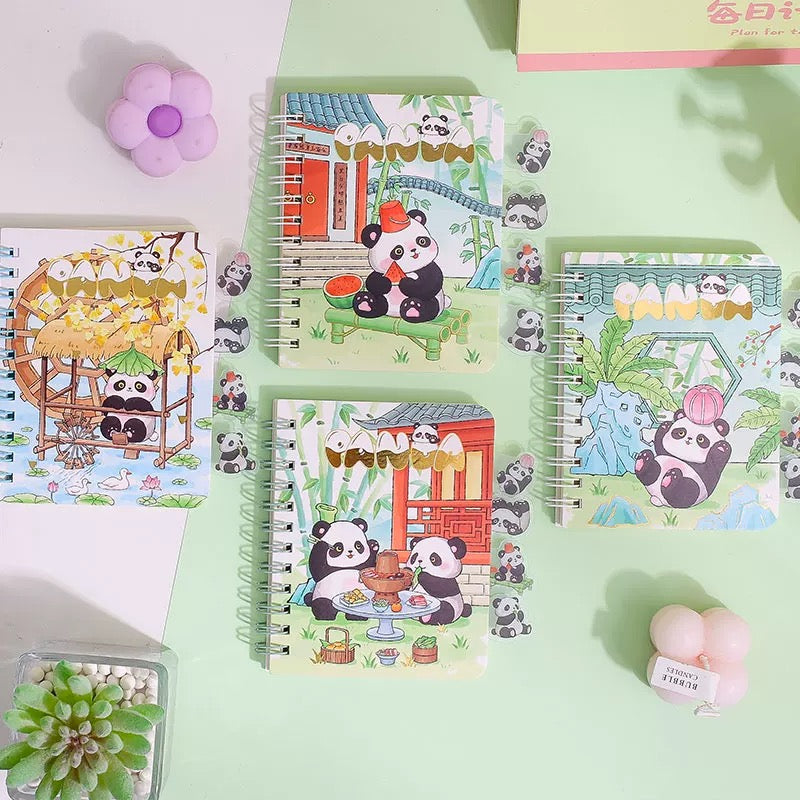 Kawaii Mini Panda Spiral Diary With Bookmark