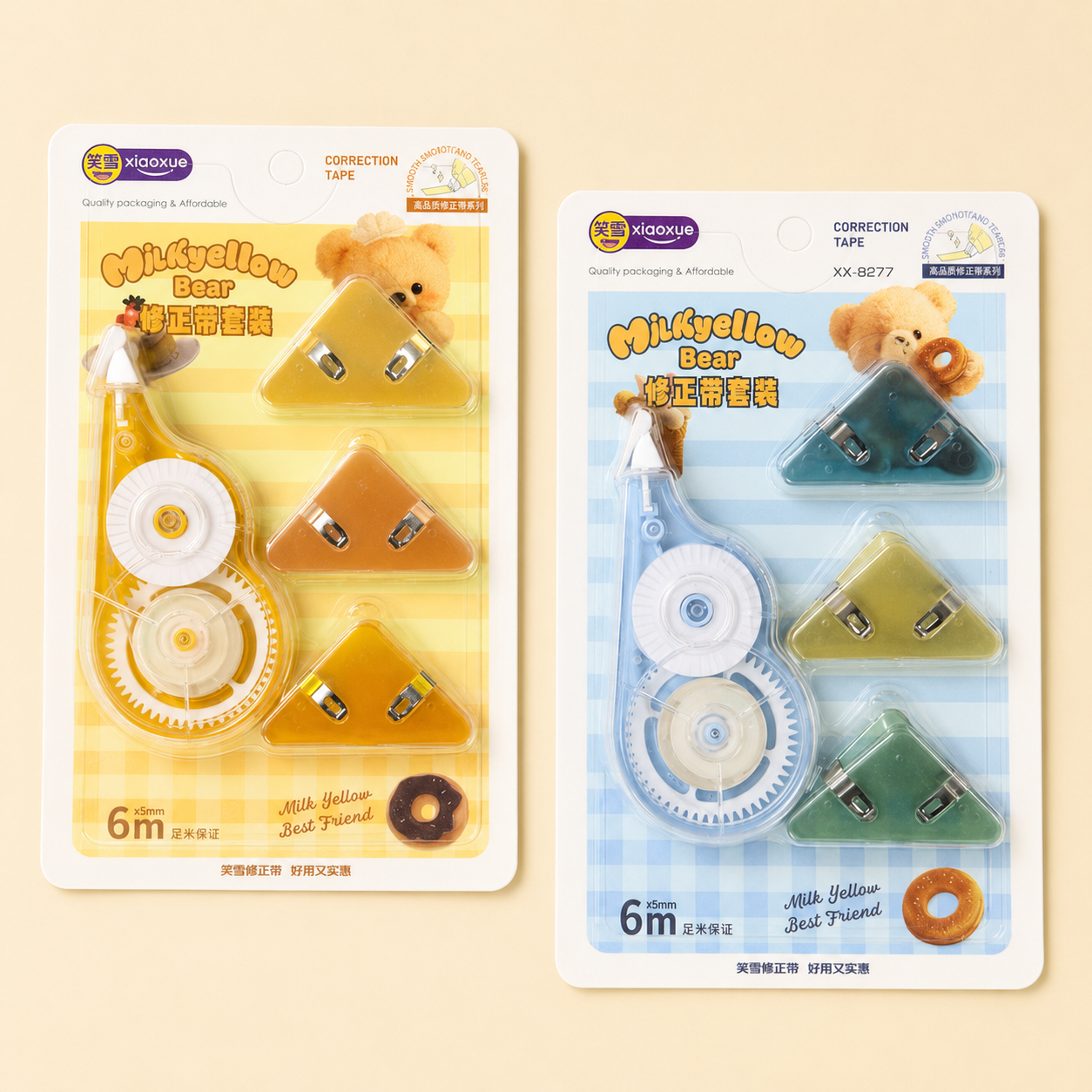 Milky Bear Correction Tape w Clips