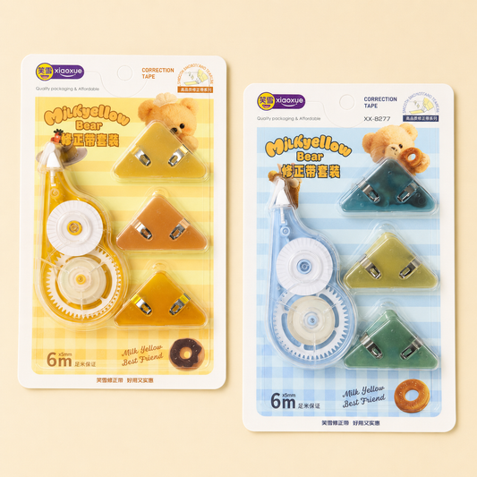 Milky Bear Correction Tape w Clips