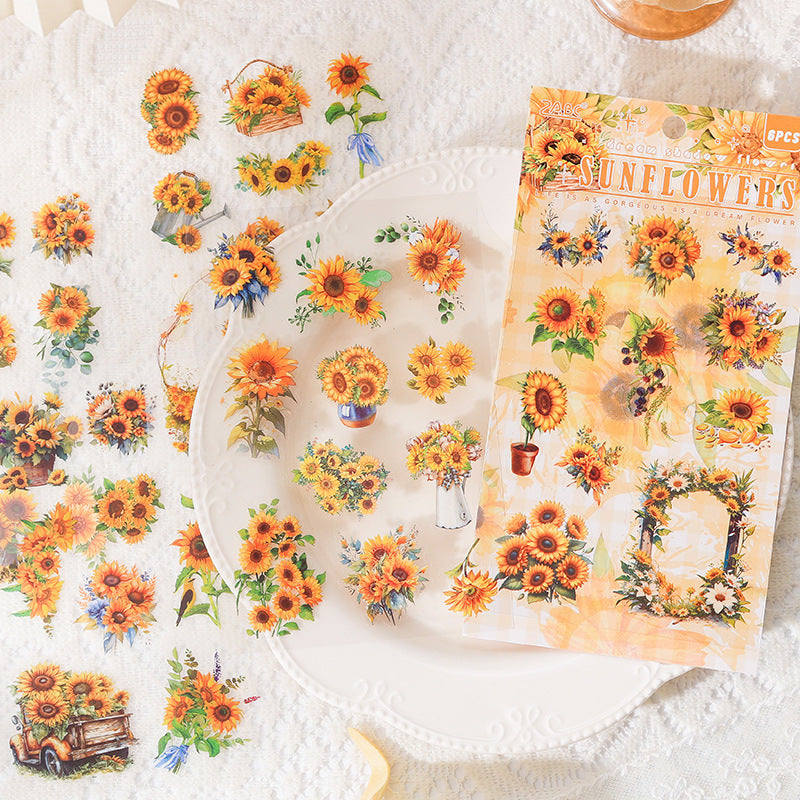 Vintage Floral Journal Stickers (6pcs Set)