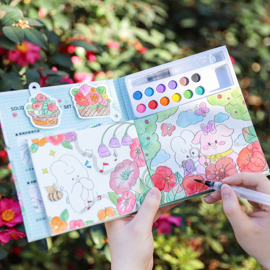 Panda and Capybara Water Color Book