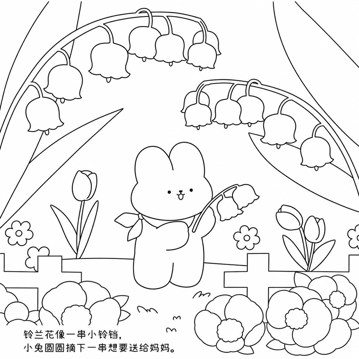 Kawaii Bunny Coloring Book