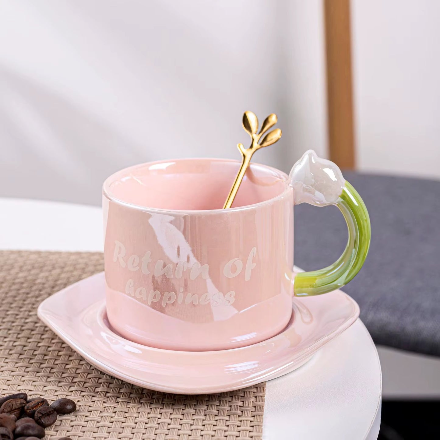 Pinteresty Tulip Mug With Soccer & Spoon