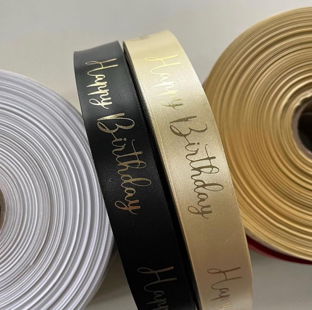 Happy Birthday Foiled Ribbon 1mtr