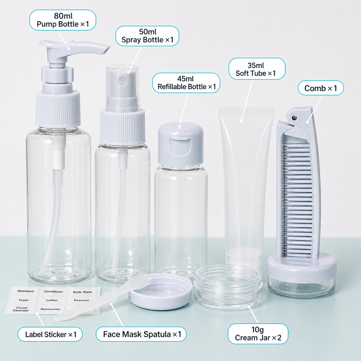 Kawaii Travel Bottle Kit
