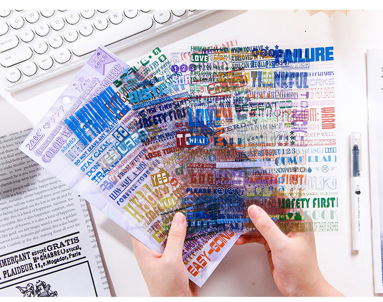 English Journaling Quotes 6 Sheet Sticker Set