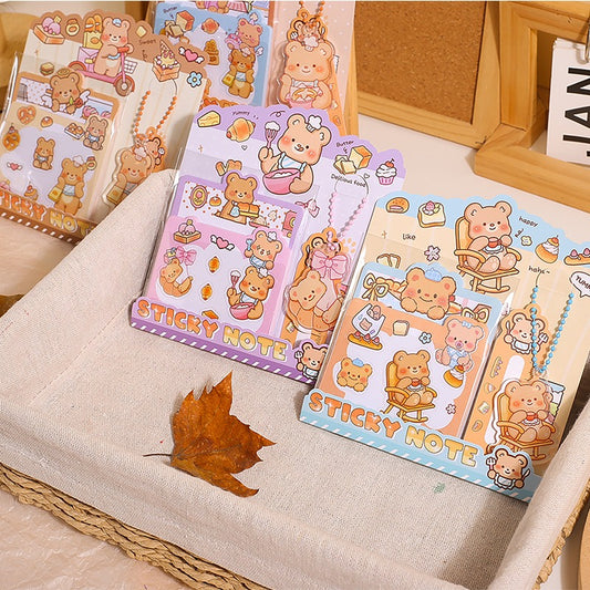 Bear Sticky Notes With Keychains