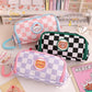 Kawaii Bear Checkerboard Pencil Case