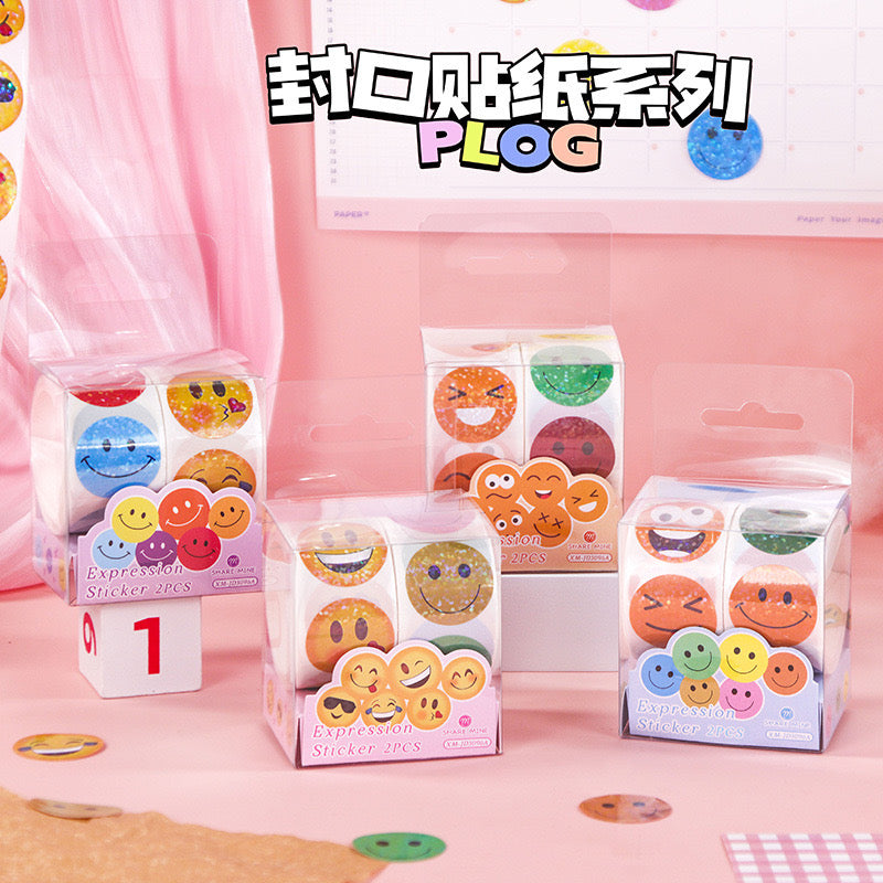 Emoji Glitter Sticker Roll