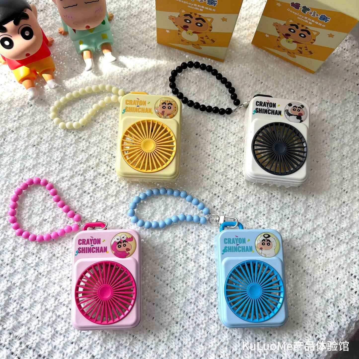 Shinchan Mini Hand Fans With Keychain