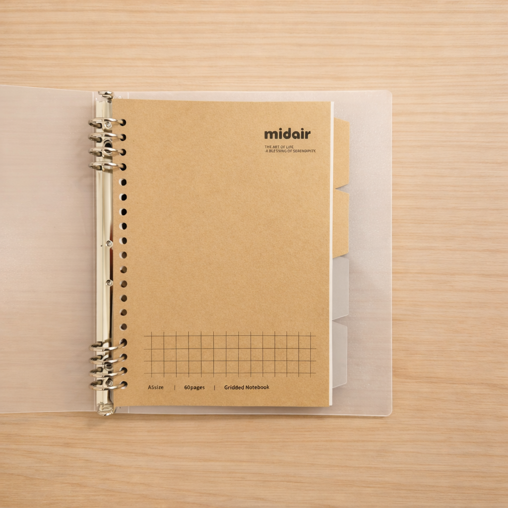 Vintage Grid Binder Notebook