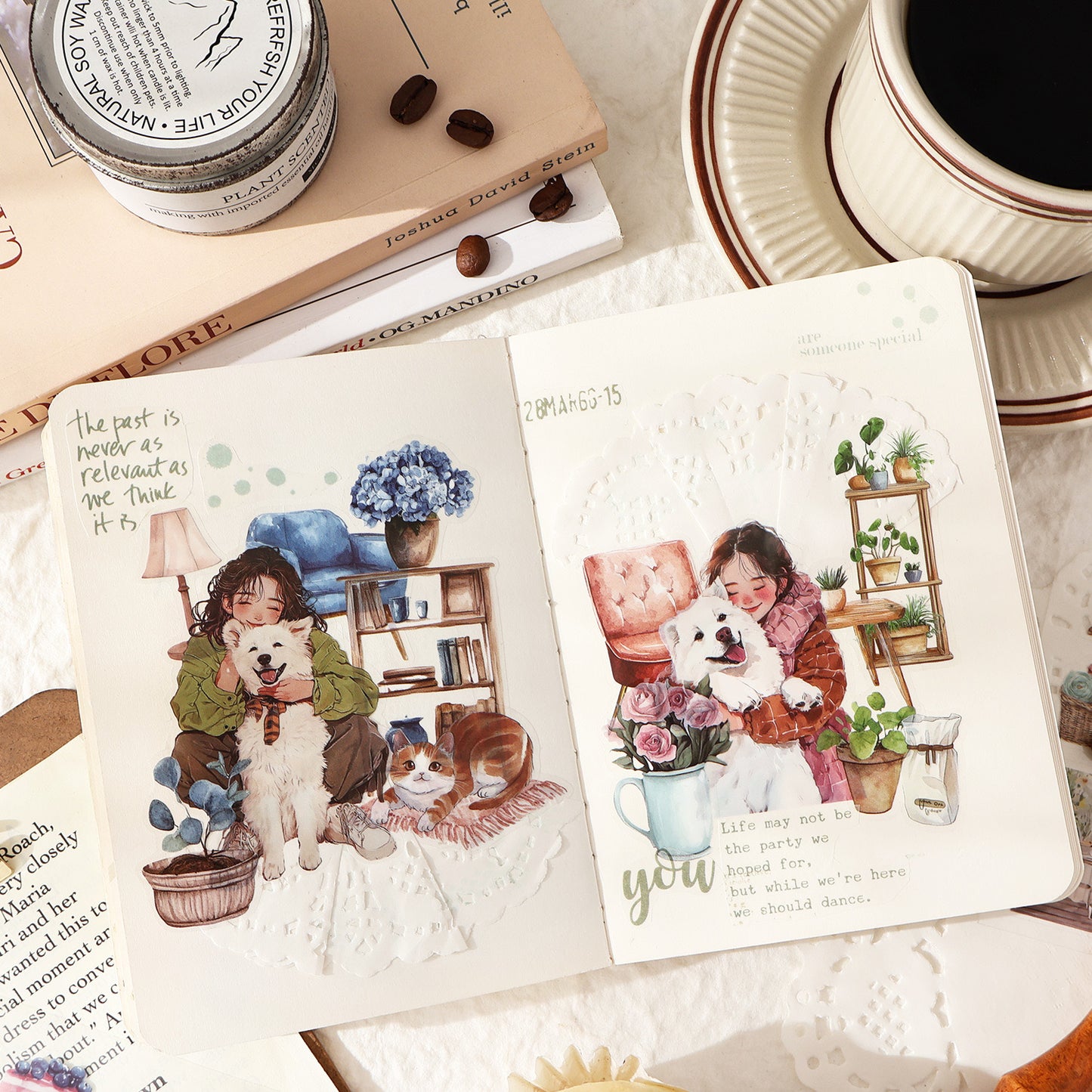 Girl With Pet Journaling Sticker Book