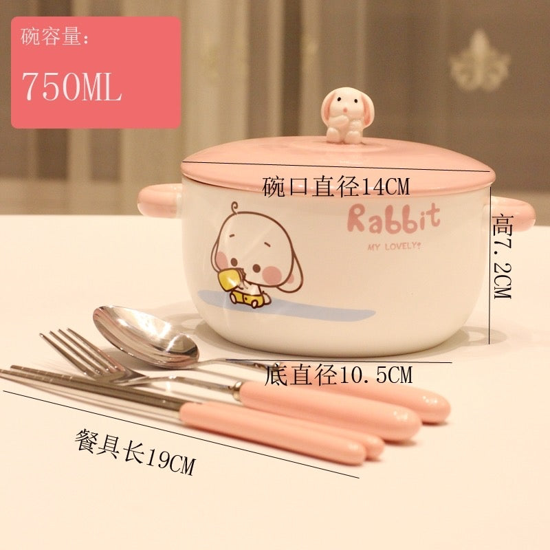 Bunny Cermaic Noodles Bowl