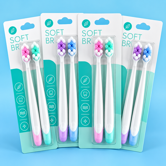 Cute Pastel Colors Adult Toothbrush 2pcs Combo